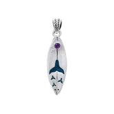 Whale Tail Design Surfboard Sterling Silver Pendant TPD056 - Pendants